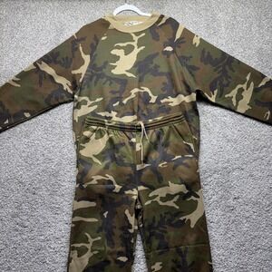 Vintage 80's‎ Duck Bay Camo Set Sweatshirt LARGE/Sweatpants MEDIUM Fleece CLEAN
